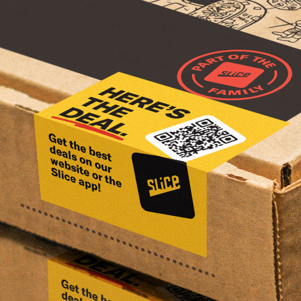 Here's The Deal Pizza Box Stickers (Qty. 250)