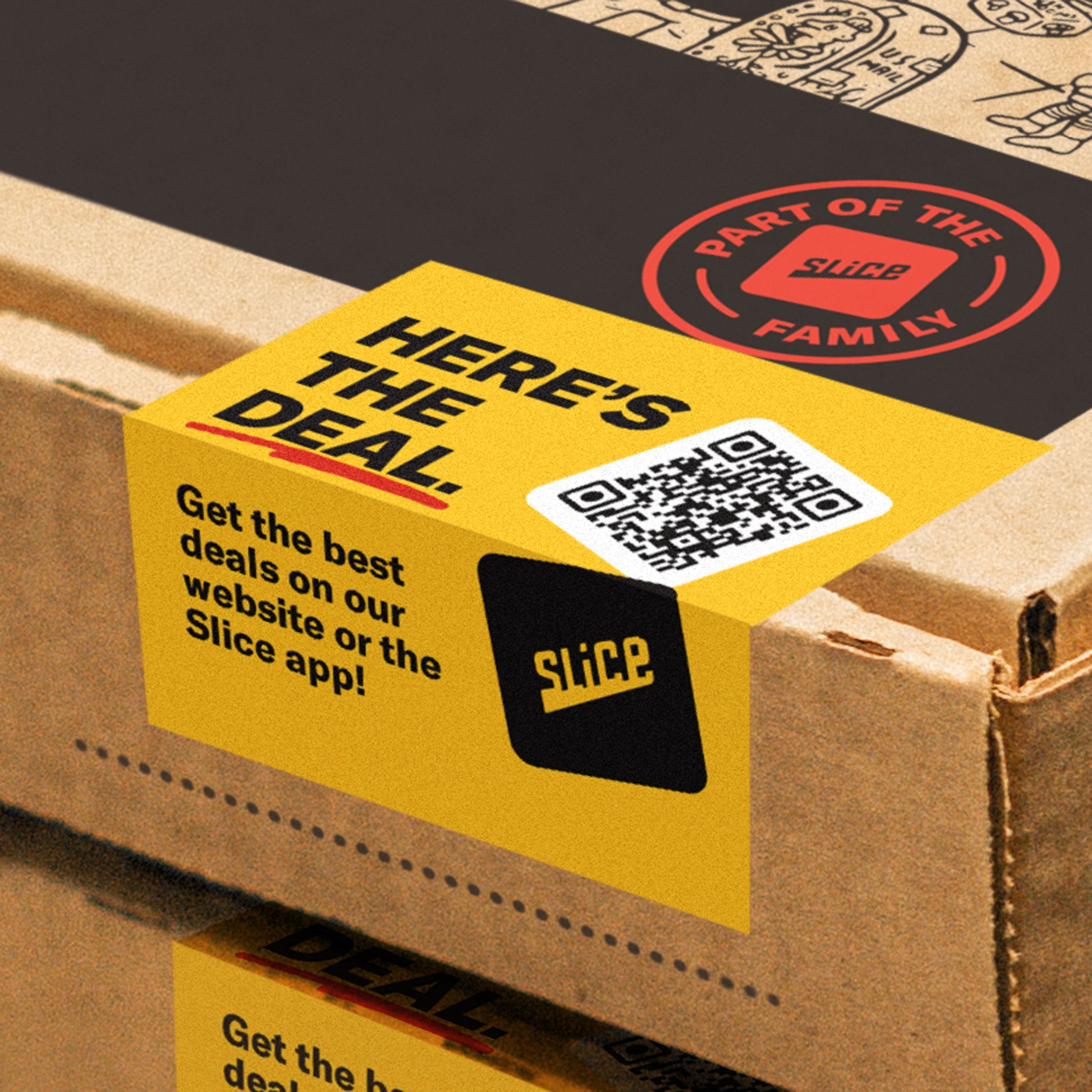 Here's The Deal Pizza Box Stickers (Qty. 250)