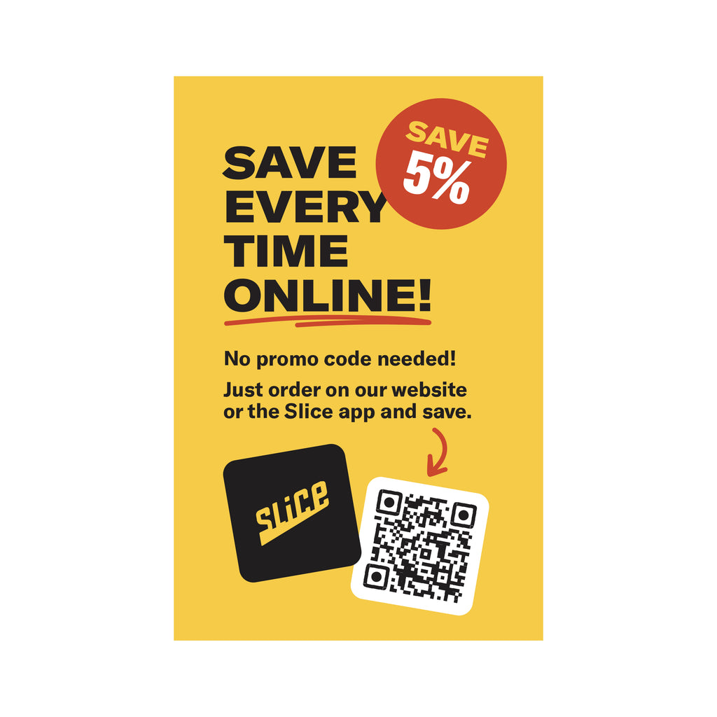 5% Off Online Ordering Counter Cards (Qty. 100)